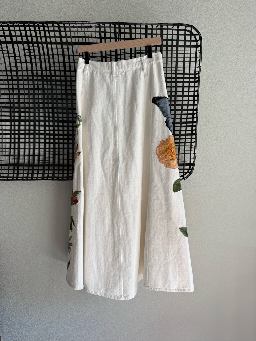 Free people Denim And Bone Floral Denim Maxi Skirt - Picture 5 of 8